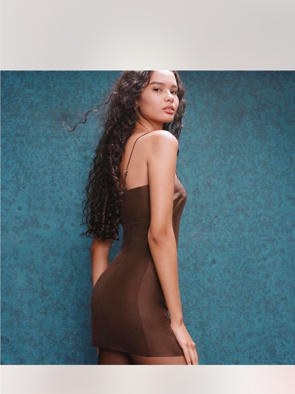 Realisation Par Brown Spaghetti-Strap Mini Dress